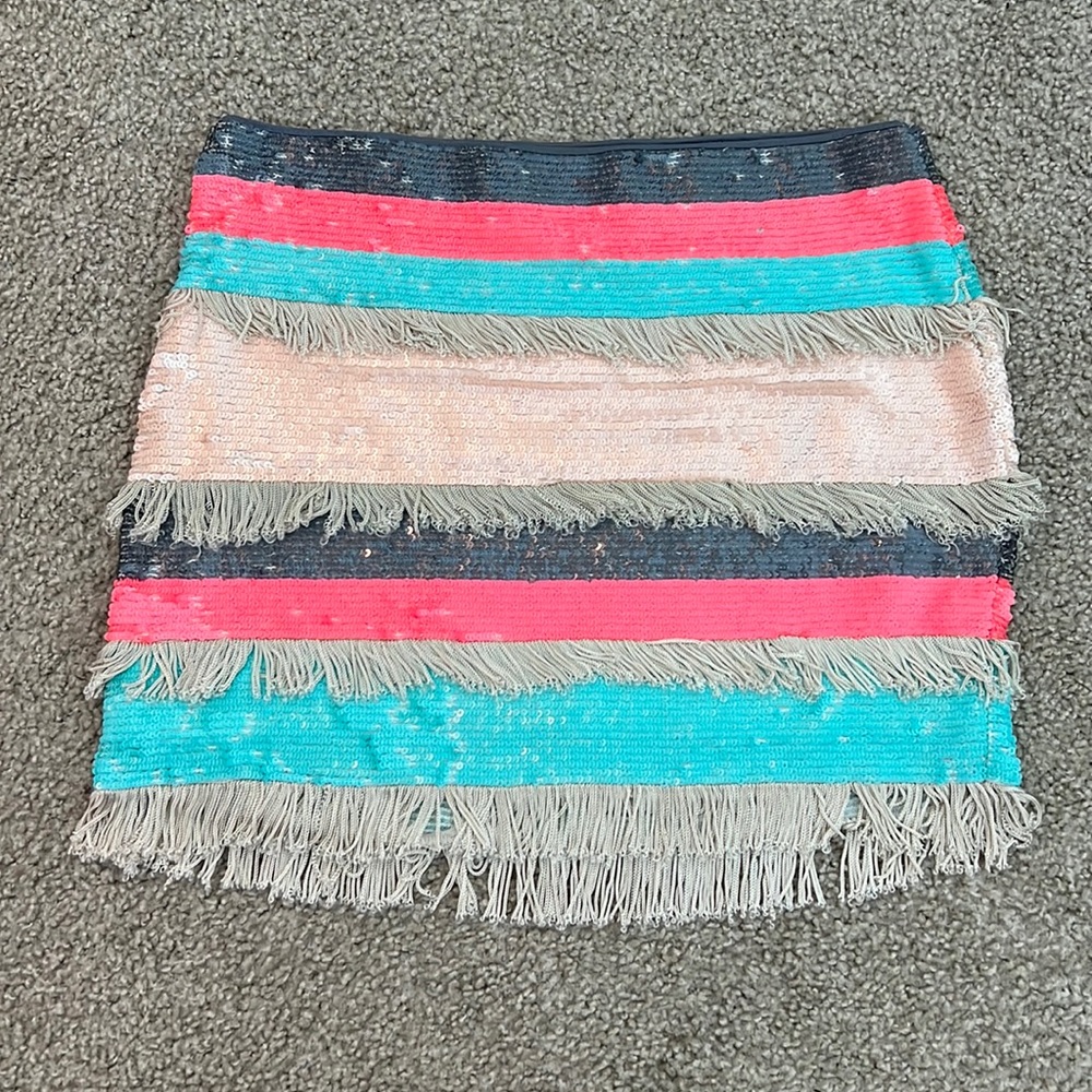 Zara sequin tassel mini skirt